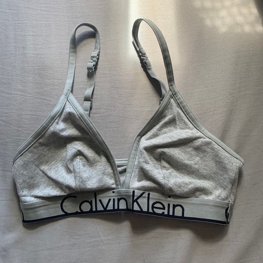 NWOT Calvin Klein Grey Triangle Bralette